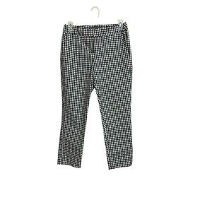 Donna Ricco Checked Cropped Pants Size 8 Black White New